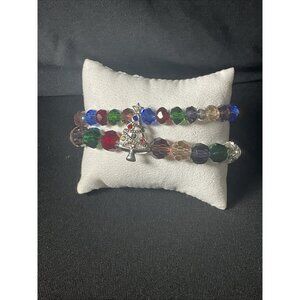 Avon Studio 1886 Holly Jolly Dual-Strand Bracelet with Tree Charm
